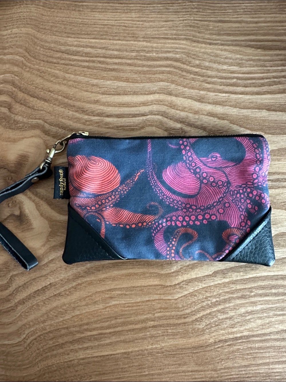 Sandy Feet Hawaii Octopus Zipper Clutch Bag Mini Tropical Ocean Vibes